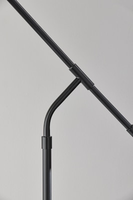 Simplee Adesso Milo 60" Black Floor Lamp with Light Brown Drum Shade (SL9503-01)