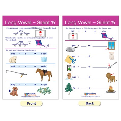 NewPath Learning Decoding & Phonics Bulletin Board Charts, 12" x 18", 8/Set (NP-921501)
