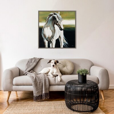 Amanti Art Portrait of Dakota the Horse by Sydney Edmunds Framed Canvas Wall Art Print, 30 x 30 (A