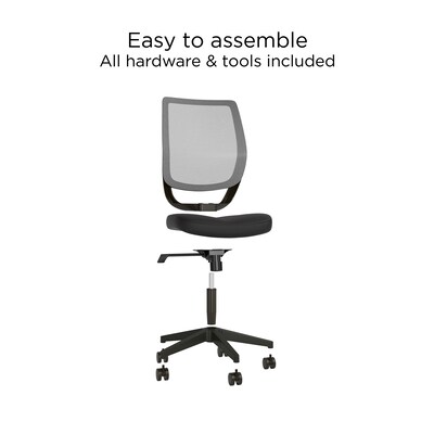 Union & Scale™ Essentials™ Armless Ergonomic Fabric Swivel Task Chair, Black (UN59378)