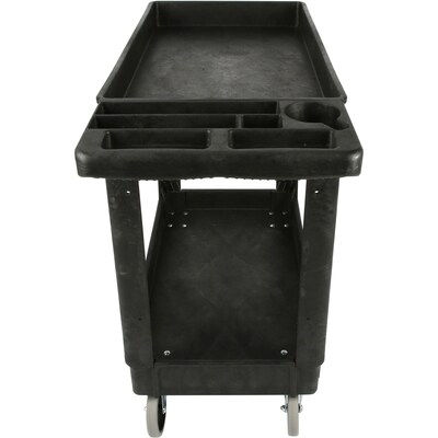 Lorell 2-Shelf Utility Cart, Black (LLR03611)
