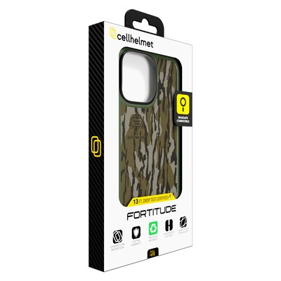 cellhelmet Fortitude Series MagSafe Phone Case for iPhone 16 Pro Max, Shock Absorbing, Mossy Oak Bottom Lands (CF-107-MO)