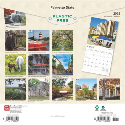 2025 BrownTrout Palmetto State South Carolina Places 12" x 12" Monthly Wall Calendar (9781975483050)