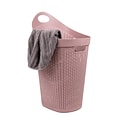 Mind Reader Basket Collection 15.85-Gallon Rolling Laundry Hamper, Plastic, Pink (60HWHEEL-PNK)