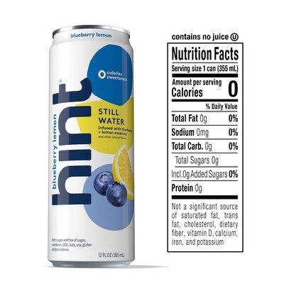 Hint Watermelon Flavored Purified Water, 12 fl. oz., 12 Cans/Pack (HINT-WMCAN-12)