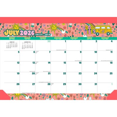 2026-2027 Plato Good Vibes 14 x 10 Academic Monthly Desk Pad Calendar (9798330709199)