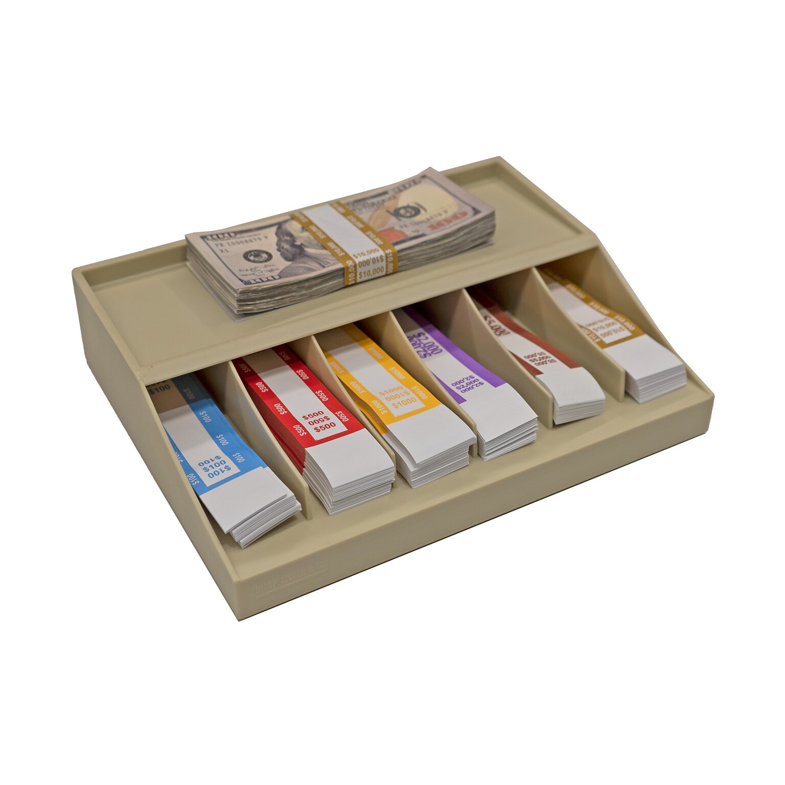 CONTROLTEK Single Level Rack, 6 Compartments, Beige (500014)