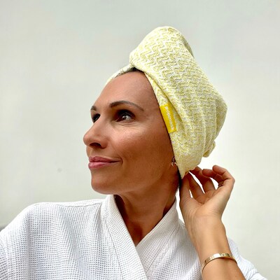 Popmask London Fast Drying Microfiber Hair Towel Yellow (1YTUR)
