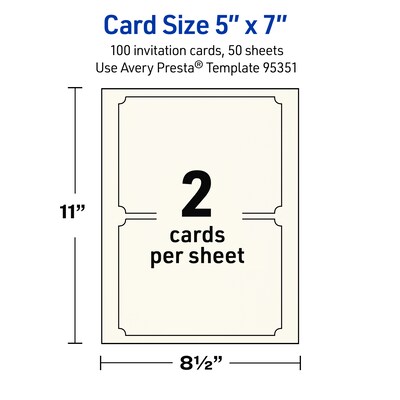 Avery Matte General Use Blank Cards, Ivory, 100/Box (95351)