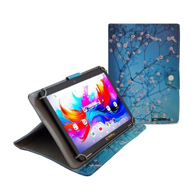 LINSAY F10 Series 10.1" Tablet, Wi-Fi, Octa Core, 256GB eMMC, Android 15, Flowers Marble Case (F10IPGCFLPLUS)