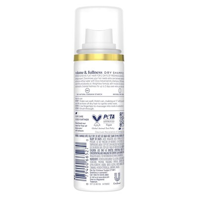 Dove Advanced Dry Shampoo, Travel Size, 1.15 oz., 4/Pack (45754)