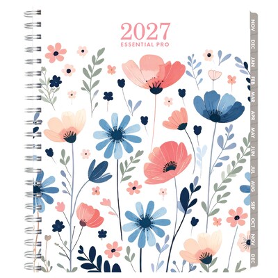 2027 Excello Brands 9.3" x 11" Weekly & Monthly Standard Planner, Plastic Cover, Colorful Botanicals (ESPRO-CY27-8511-30)