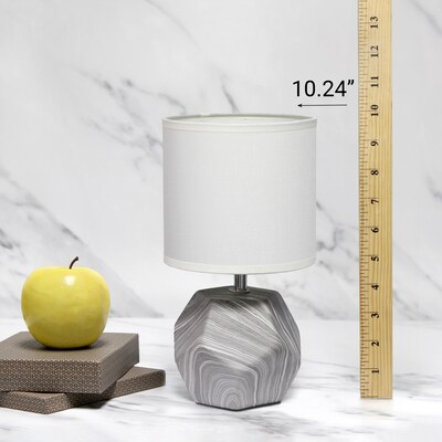 Creekwood Home Geometric 10.24" LED Table Lamp, Marbled (CWT-1016-MB)
