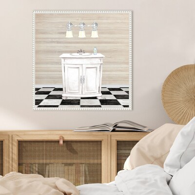 Amanti Art Bathroom II by Elizabeth Medley Framed Canvas Wall Art Print, 22 x 22 (A42678300099)