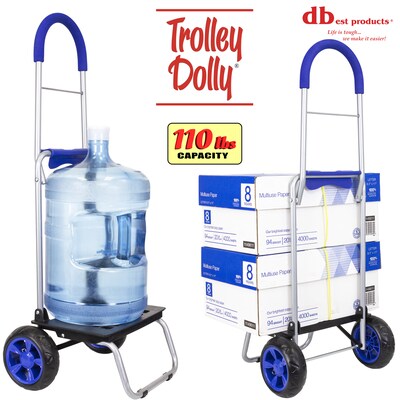 Trolley Dolly Standard Folding Hand Truck, 110 lb. Capacity, Blue (01-060)