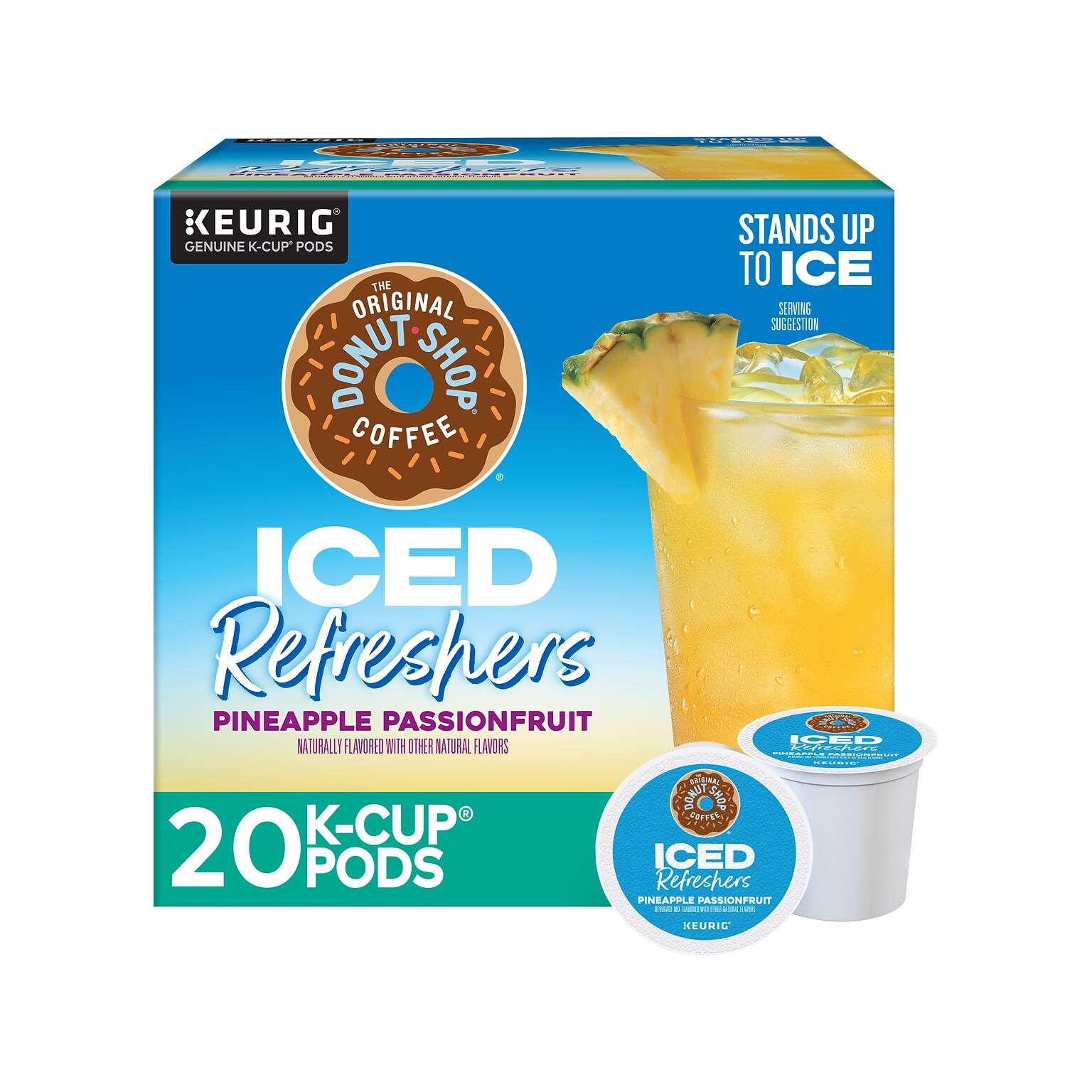 The Original Donut Shop Iced Refreshers Pineapple Passion Fruit Infused Water, Keurig® K-Cup® Pods, 20/Box (5000379381)