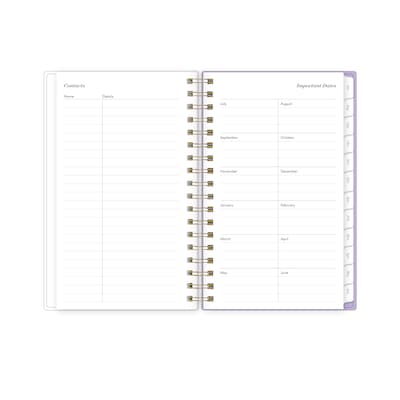 2026-2027 Blue Sky Sincerely Jules Becca Purple 6" x 3" Academic Year Weekly & Monthly Planner, Plastic Cover (159091)