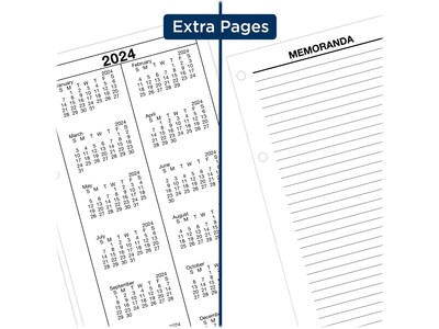 2024 AT-A-GLANCE 8" x 4.5" Daily Desk Calendar Refill, White/Black (E210-50-24)