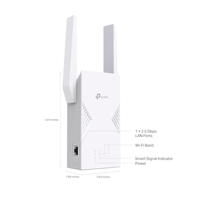 TP-LINK BE3600 Dual Band WiFi 7 Extenders, Wall-Plug, White (RE235BE)