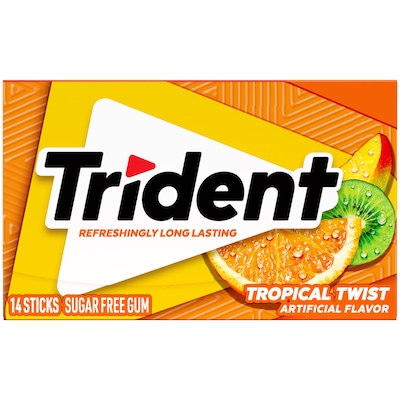 Trident Sugar Free Tropical Twist Gum, 14 Pieces/Pack, 12/Packs (VAM00502)
