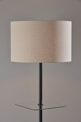 Adesso Imogen 67"H Black Floor Lamp with Linen Textured Fabric Shade (3189-01)