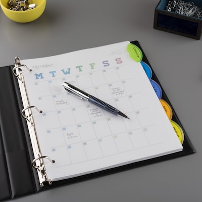 Avery Style Edge Insertable Plastic Dividers, 5 Tabs, Assorted Colors (11200)