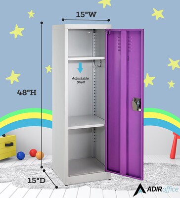 AdirOffice 48" Single Tier Purple Storage Locker (629-01-PUR)