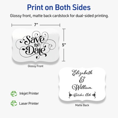 Avery Integrated Cards, 5" x 7", Glossy White, 100/Box (95350)