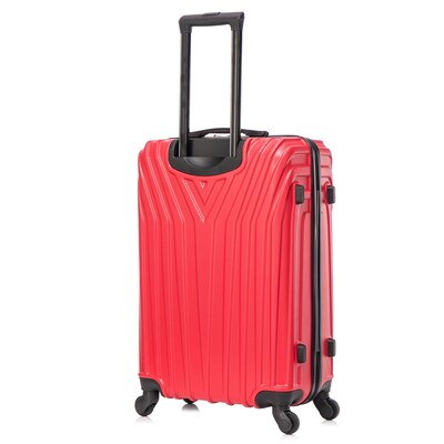InUSA Vasty 26.37" Hardside Suitcase, 4-Wheeled Spinner, TSA Checkpoint Friendly, Red (IUVAS00M-RED)
