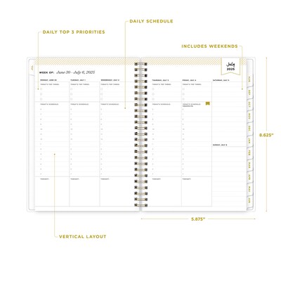 2025-2026 Day Designer for Blue Sky Climbing Floral 5.875" x 8.625" Academic Weekly & Monthly Planner (137884-A26)