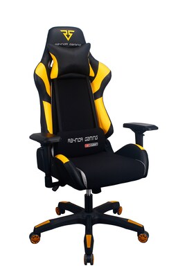 Raynor Group Energy Pro Series Fabric/Polyurethane Gaming Chair, Black/Yellow (G-EPRO-YLW)
