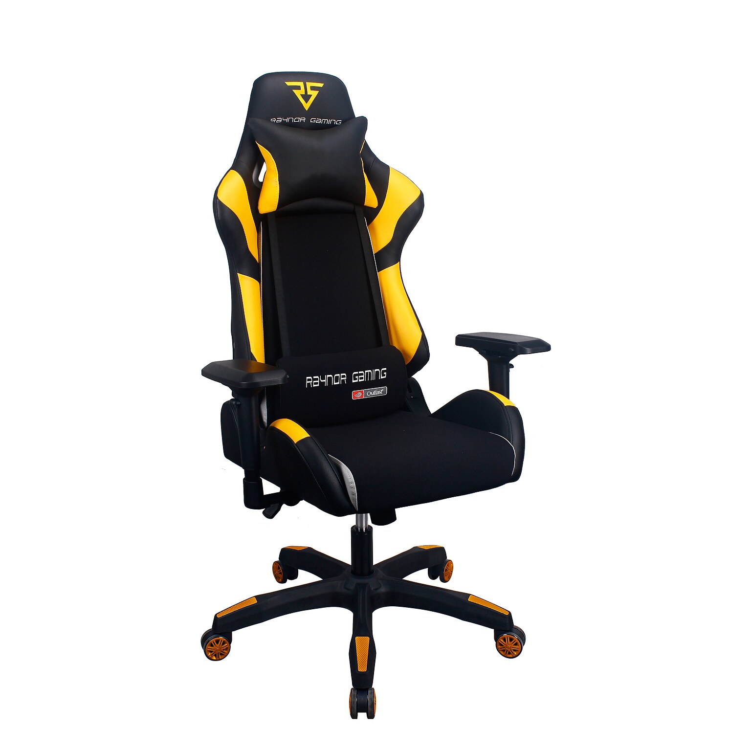 Raynor Group Energy Pro Series Fabric/Polyurethane Gaming Chair, Black/Yellow (G-EPRO-YLW)