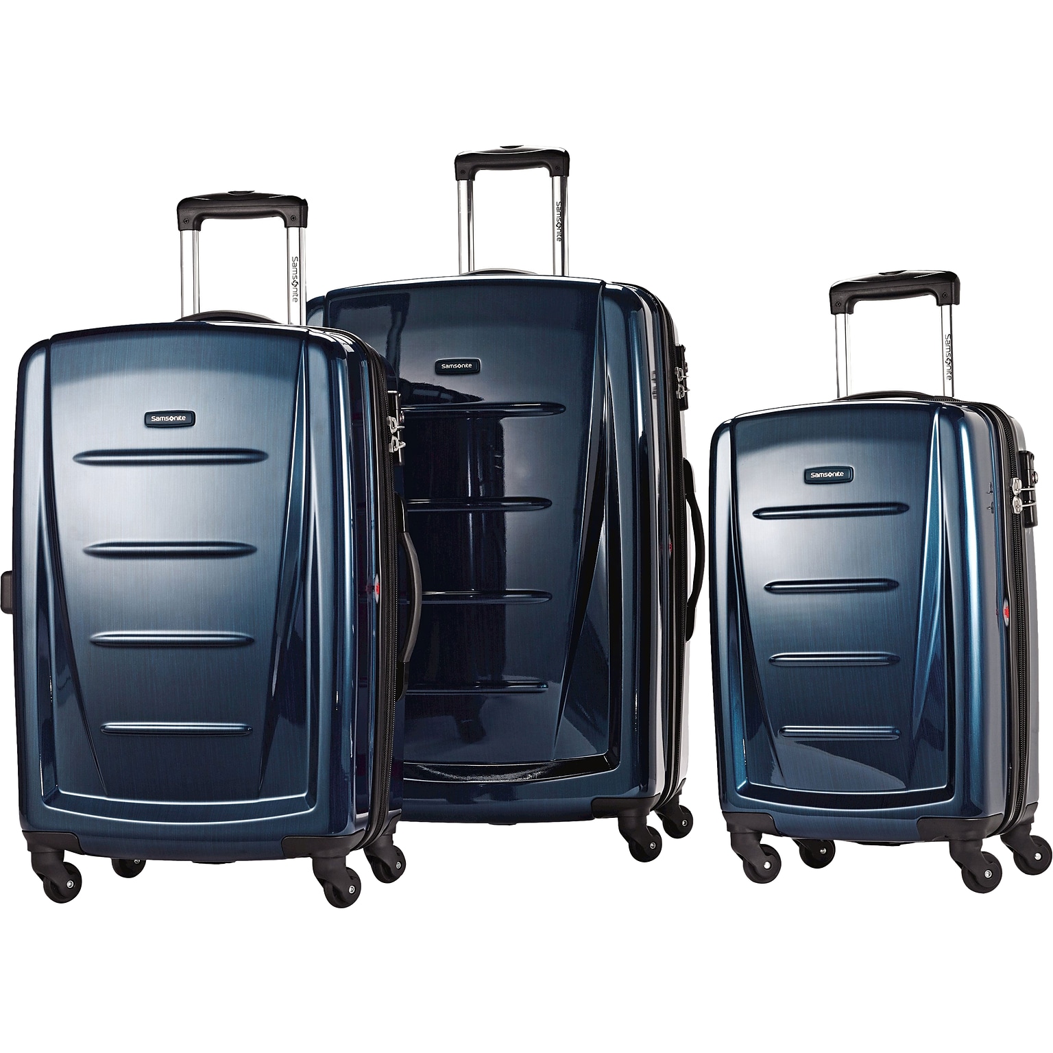 Samsonite Winfield 2 Fashion Polycarbonate 3-Piece Luggage Set, Deep Blue (56847-1277)