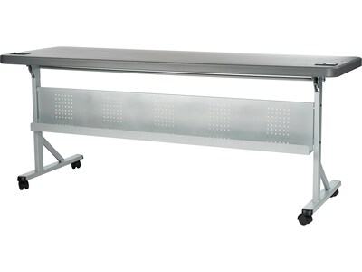 National Public Seating BPFT Flip-N-Store 72" x 24" Rectangular Activity Table, Charcoal Slate (BPFT-2472-20)