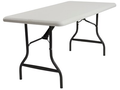 ICEBERG IndestrucTable 30" x 96" Plastic Folding Table, Platinum Granite (65233)