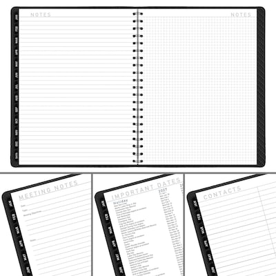 2027 AT-A-GLANCE Contemporary 8.25" x 11" Weekly & Monthly Planner, Faux Leather Cover, Charcoal (70-950X-45-27)