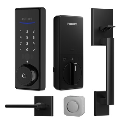 Philips Wi-Fi Smart Deadbolt with Palm Recognition & Handle – Matte Black