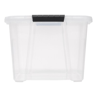Iris 32 Quart Storage Container with Lid, Plastic, Clear, 4/Pack (500297)