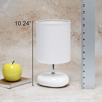 Simple Designs Stonies 10.24" LED Table Lamp, White (LT2005-WHT-LB)