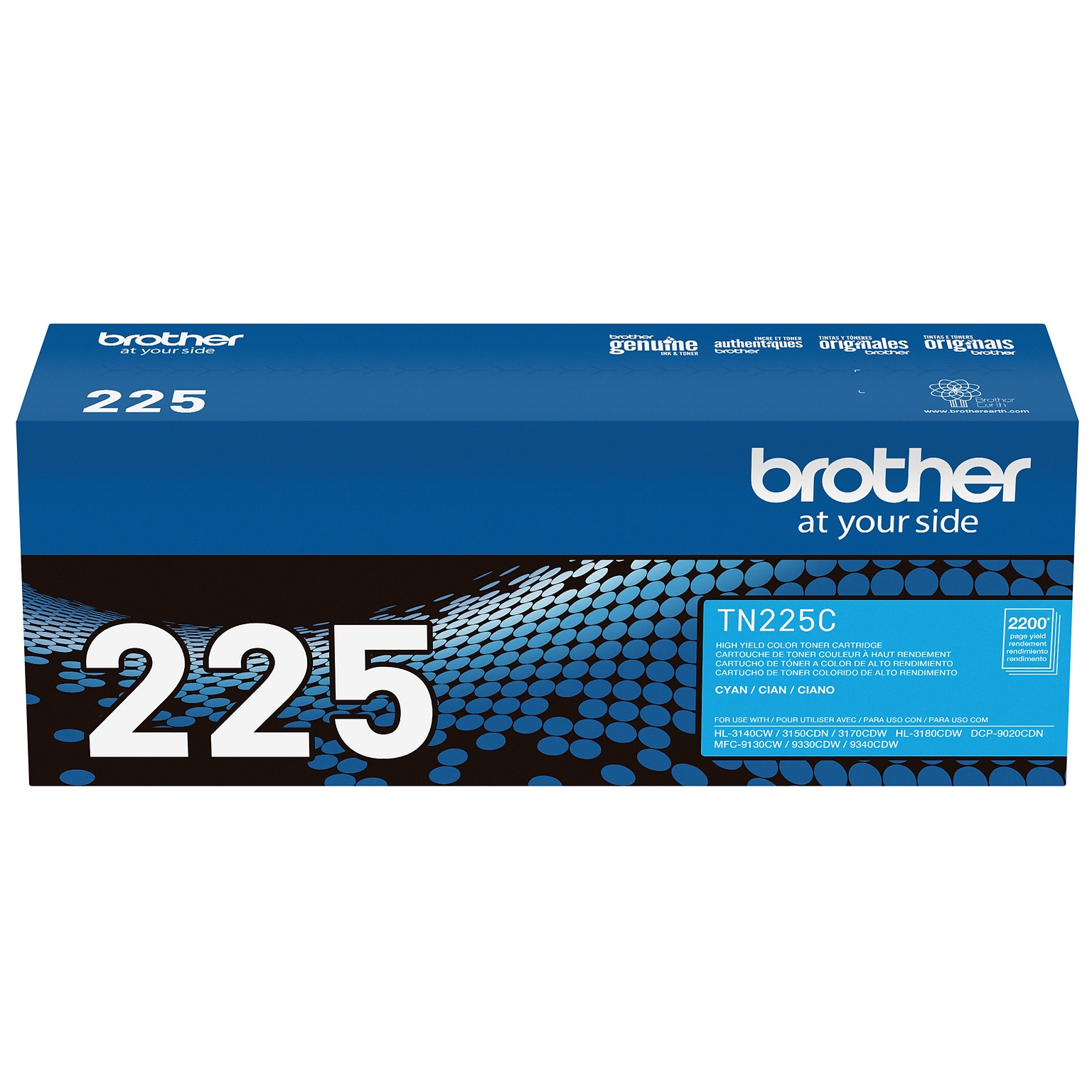 Brother TN-225 Cyan High Yield Toner Cartridge, Print Up to 2,200 Pages (TN225C)