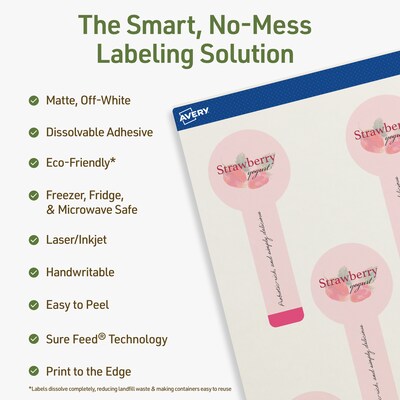 Avery Dissolvable Decorative Edge Multipurpose Labels, 1.5 x 4, Off-white, 200/Pack (94116)