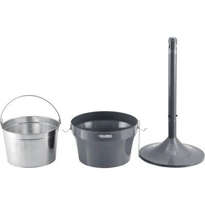 Global Industrial Steel Outdoor Ashtray, 4-1/2 Gallon, Gray (641447GY)