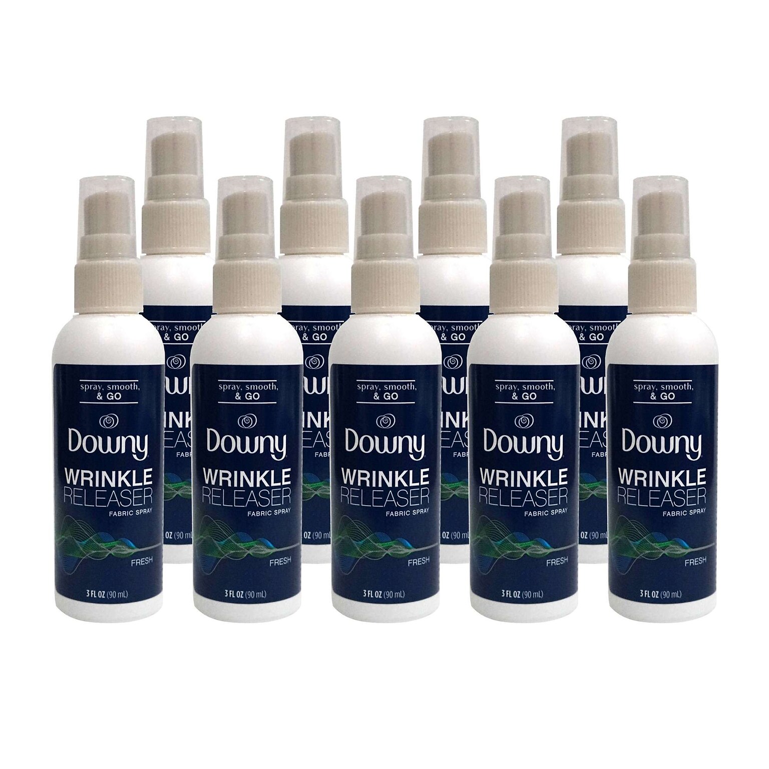 Downy Wrinkle Releaser Spritzer, 3 oz Travel Size Bottle, 9 Bottles/Bag, 12 Bags/Carton