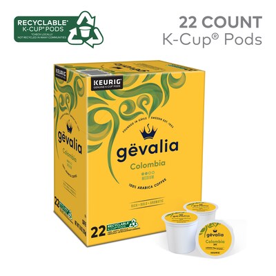 Gevalia Colombian Coffee Keurig® K-Cup® Pods, Medium Roast, 22/Box (5304)