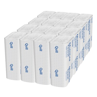 Quill Brand® Multi-Fold Paper Towels, 1-Ply, 250 Sheets/Pack, 16 Packs/Carton (1470)