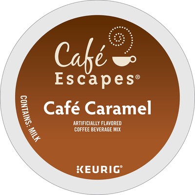 Cafe Escapes Café Caramel Coffee Keurig® K-Cup® Pods, Light Roast, 24/Box (GMT6813)