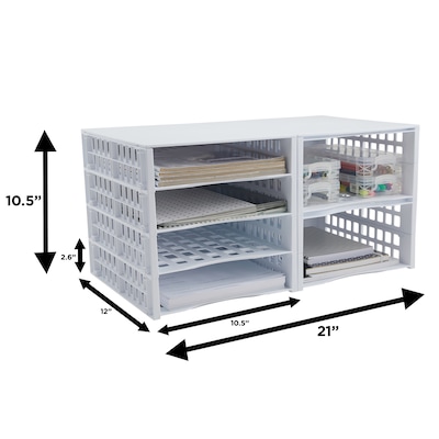 Thinkspace Literature organizer 8-Compartment Literature Organizers, 21 x 12.25, White (39444)