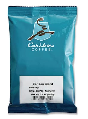 Caribou Coffee Caribou Blend Coffee Packet, Medium Roast, 2.5 oz., 18/Carton (1002971)