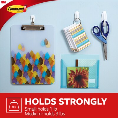 Command Assorted Hooks, 3 lb., White, 2-Small Command Hooks, 2-Medium Command Hooks, 2-Pairs (17081-2VPES)