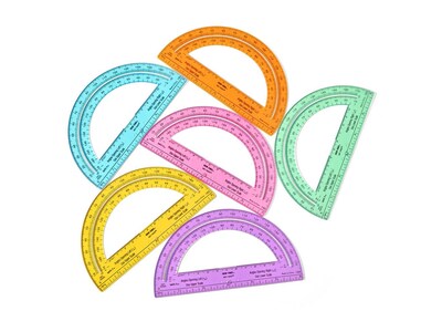 hand2mind Rainbow Protractors, 24/Set (75666)